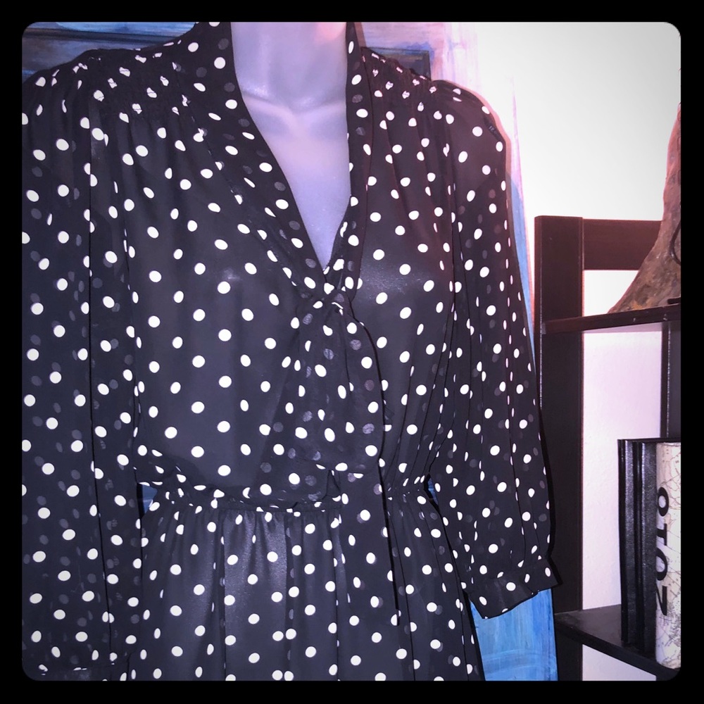 F21 sheer polka dot dress